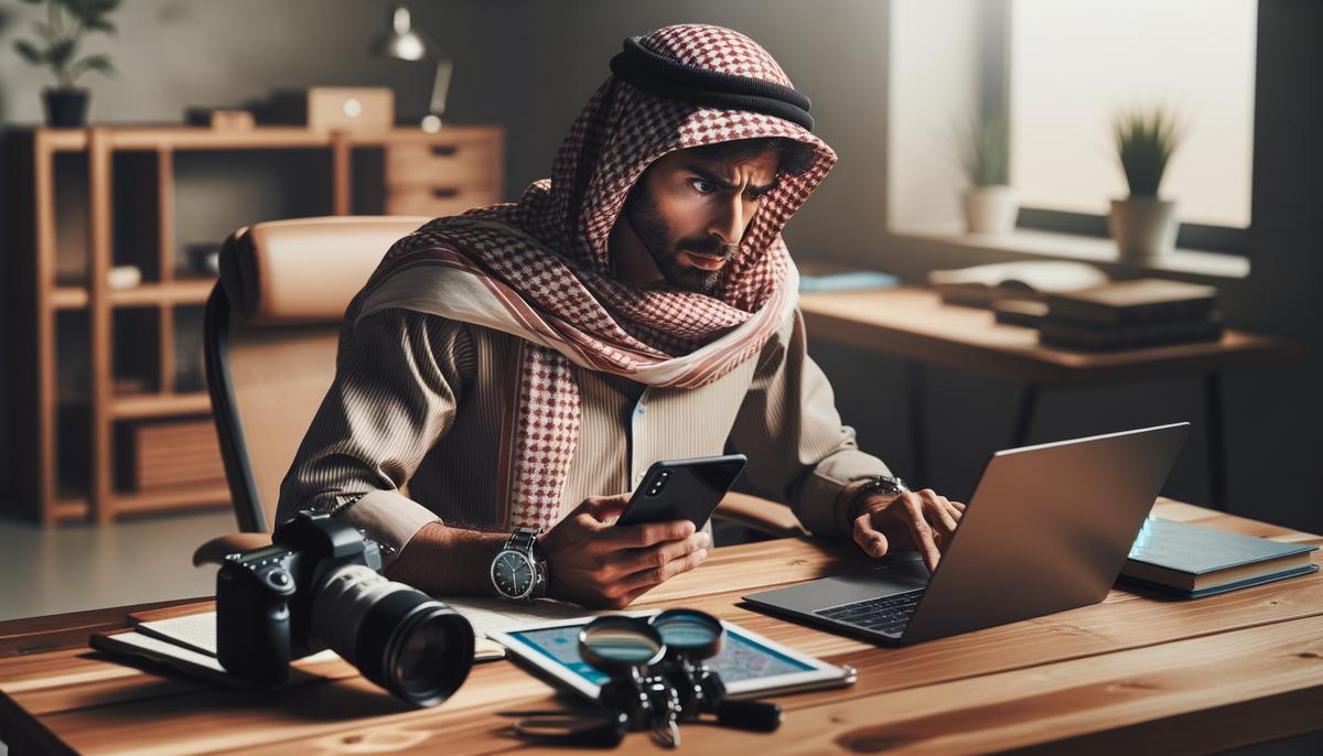 A person actively searching for remote job opportunities on multiple devices