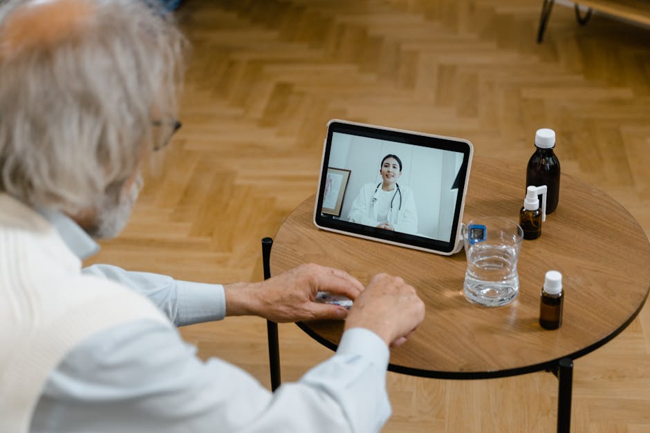 A healthcare professional conducting a virtual consultation with a patient, showcasing modern telehealth technology